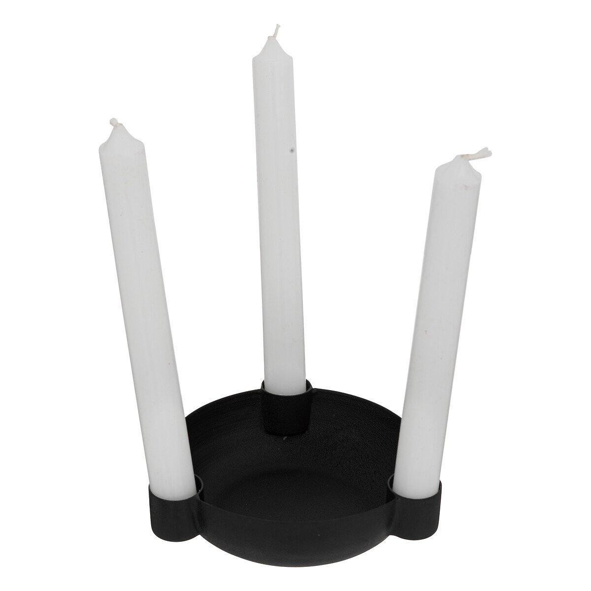 Casti&ccedil;al JIL preto em metal para 3 velas