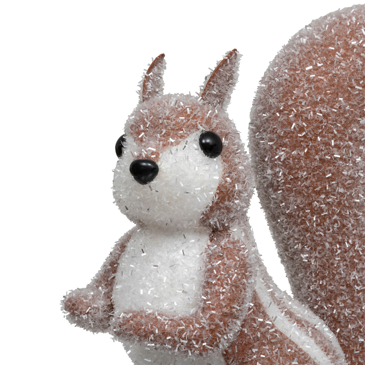 Figura de esquilo castanho e branco 31x15x32cm