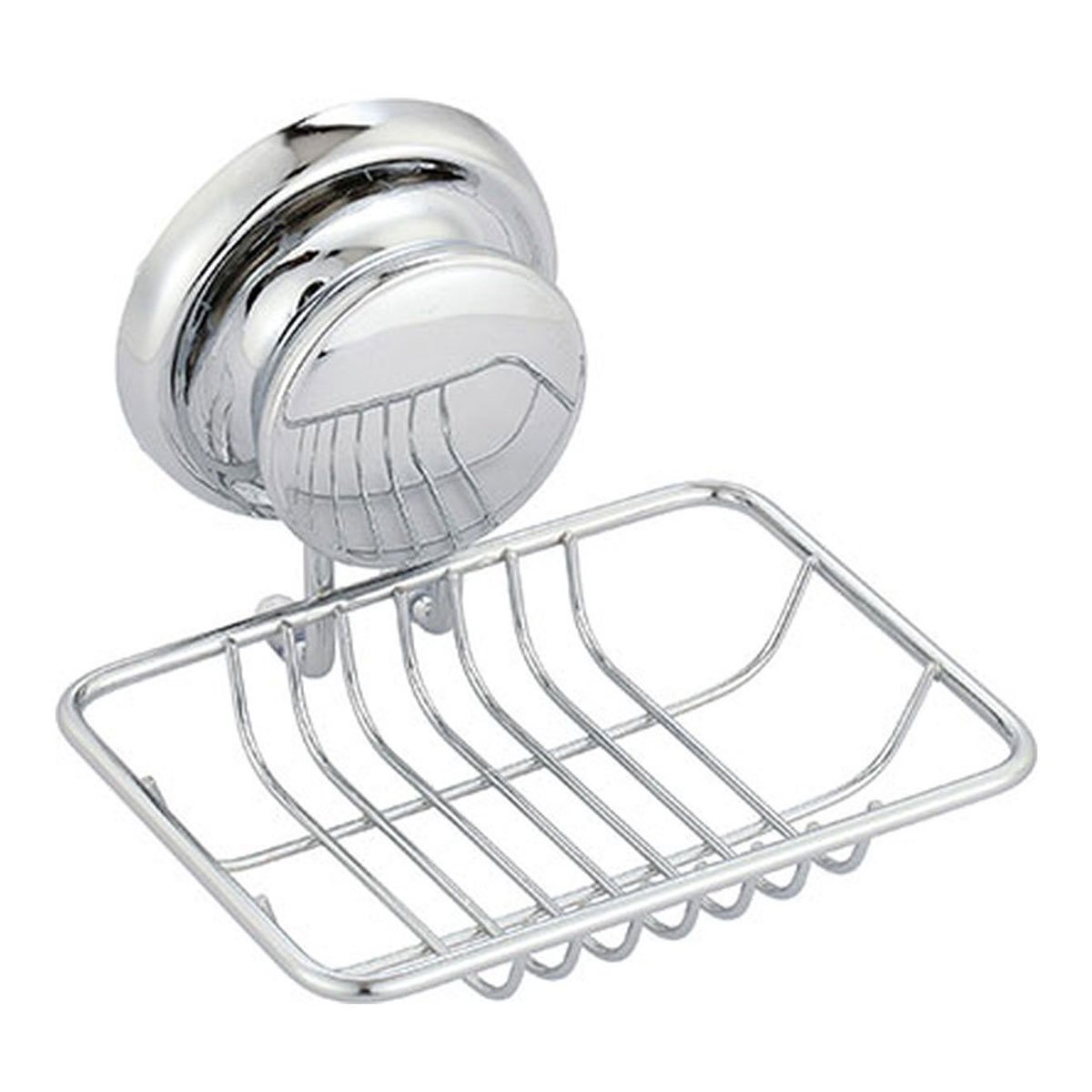 Saboneteira em metal com ventosa cromado