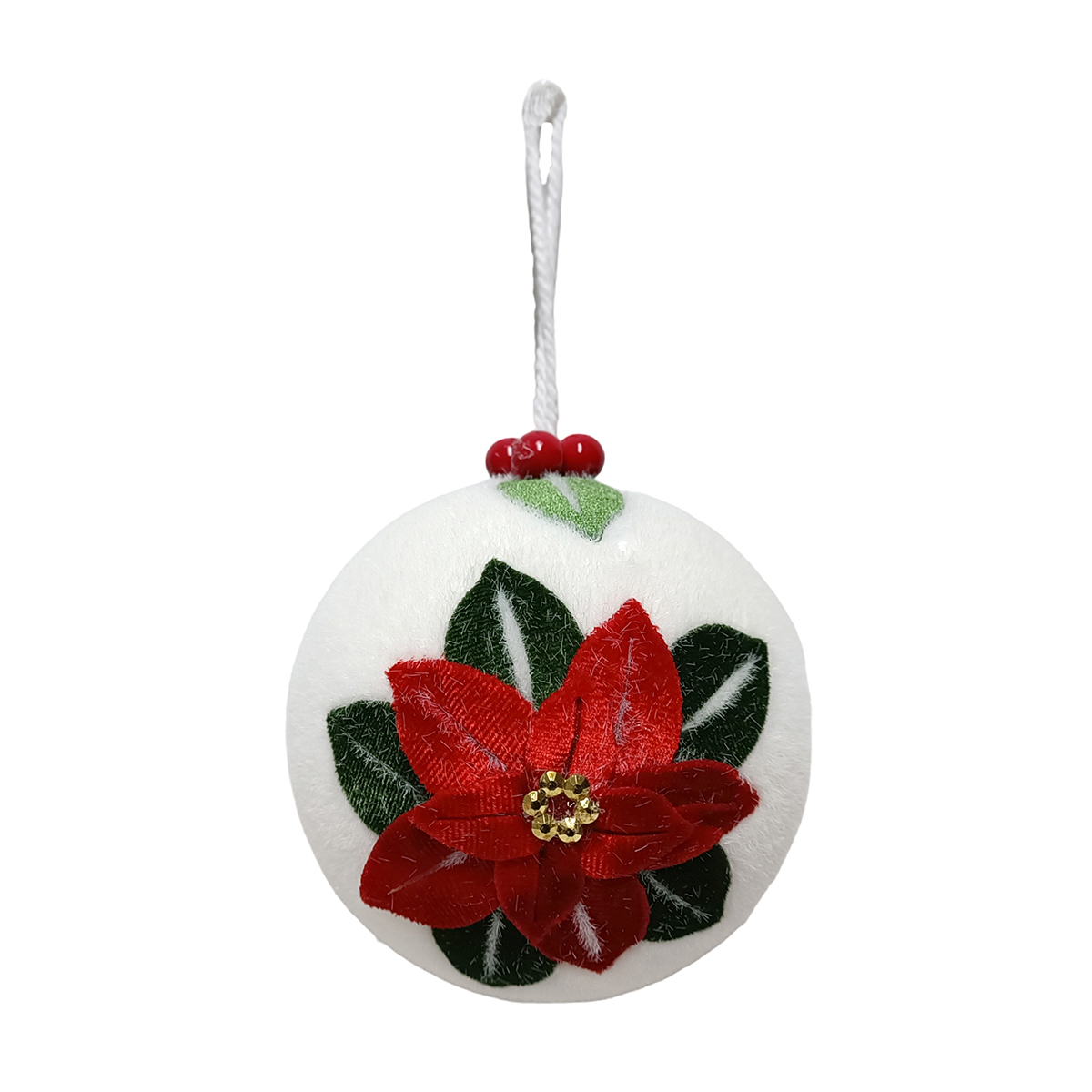 Bola de relevo com flor poinsettia 10cm