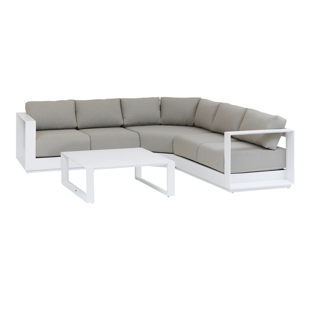 Conjunto de jardim ângulo ALLURE branco 5 lugares,  Conjunto de jardim ângulo ALLURE branco 5 lugares