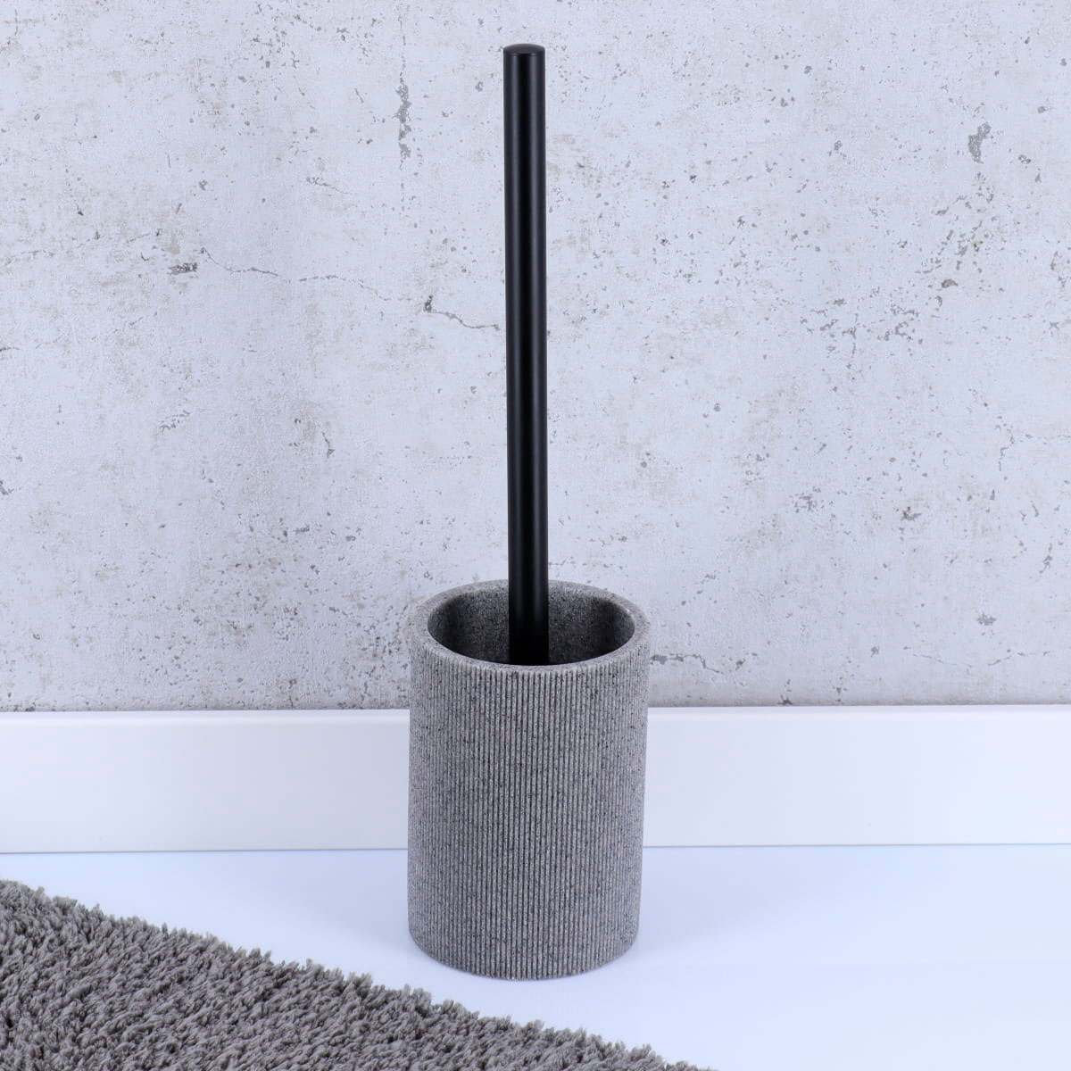 Escova wc com riscas cinza