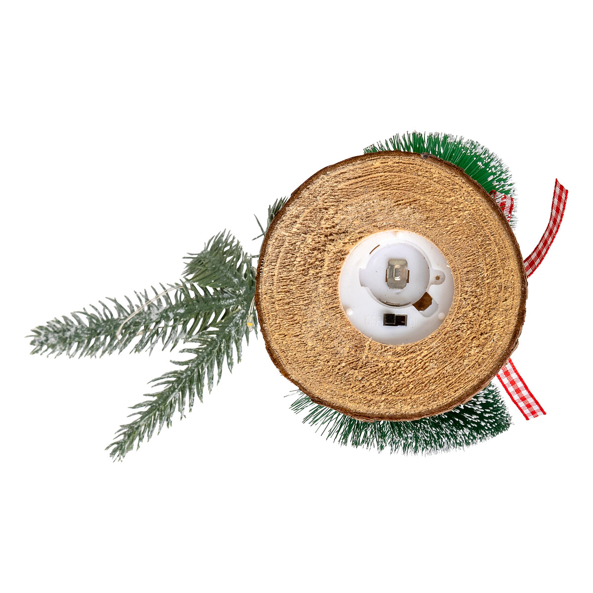 Centro de mesa com &aacute;rvore e pai natal D9x25cm