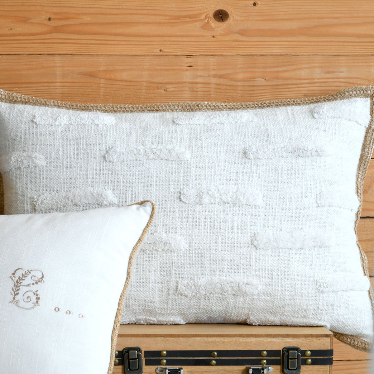 Almofada JOSEPHA cru em algod&atilde;o 40x60cm