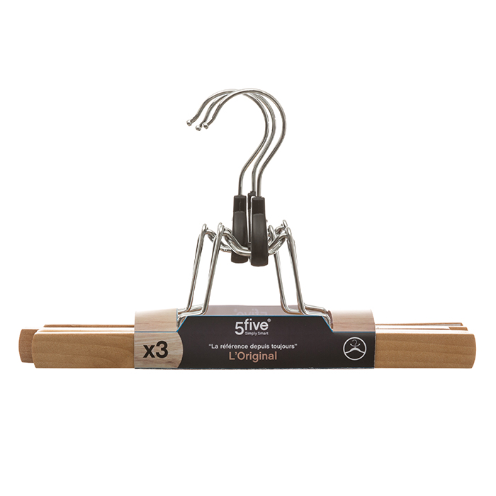Conjunto de 3 cabides em madeira
