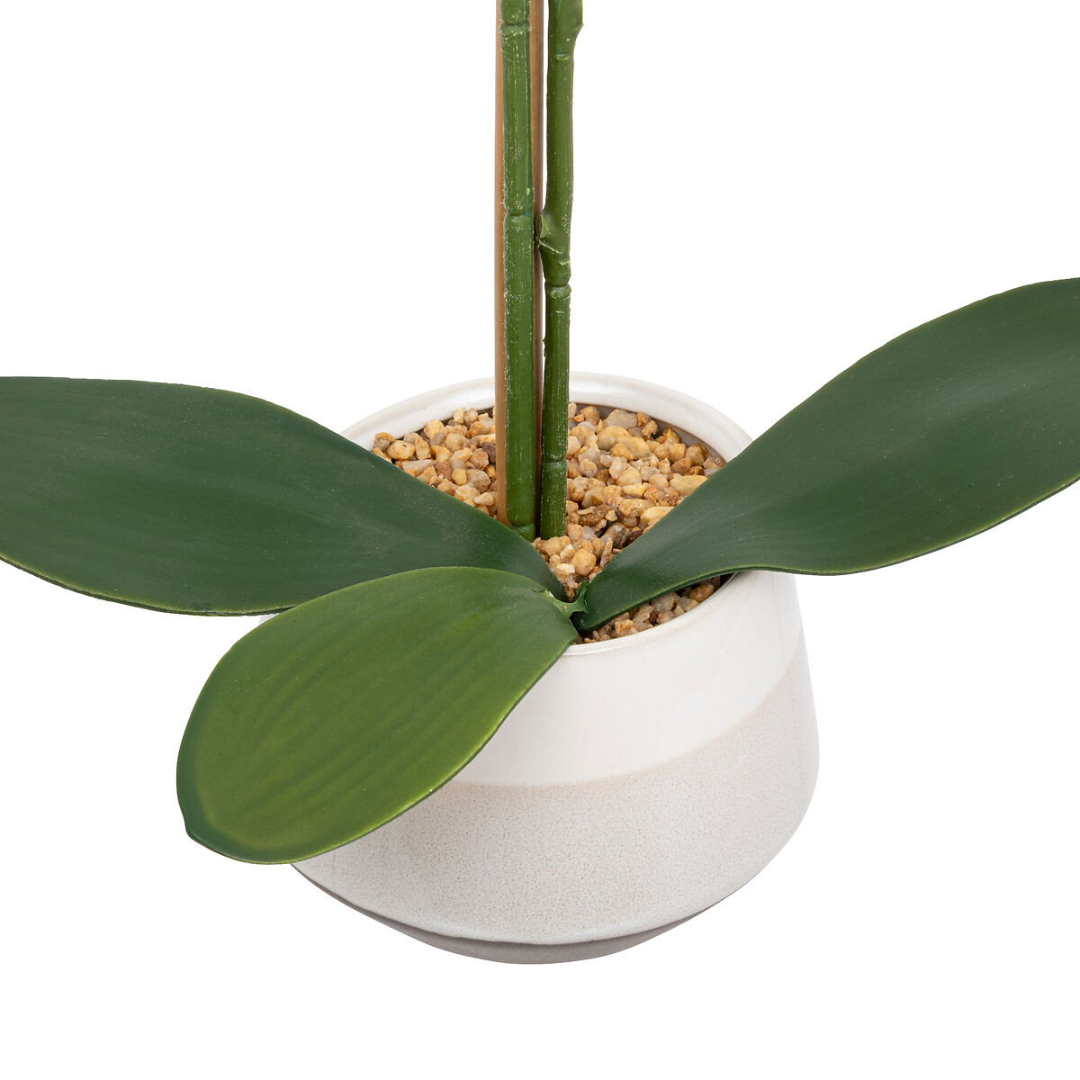 Planta orquídea branca artificial com vaso 52cm