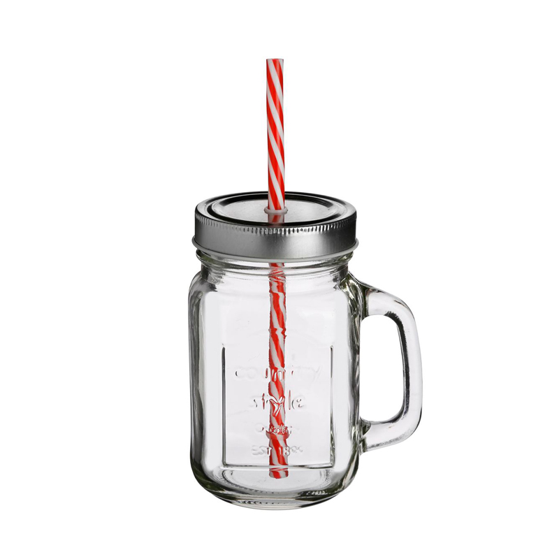 Frasco de vidro com palhinha 45cl