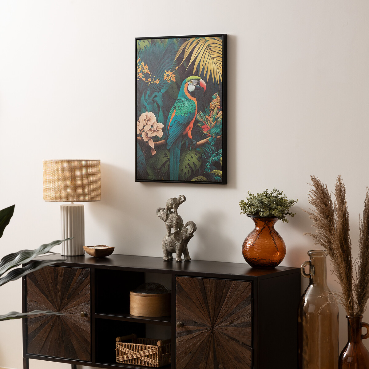 Quadro decorativo com papagaio CHARLENE 70x50cm