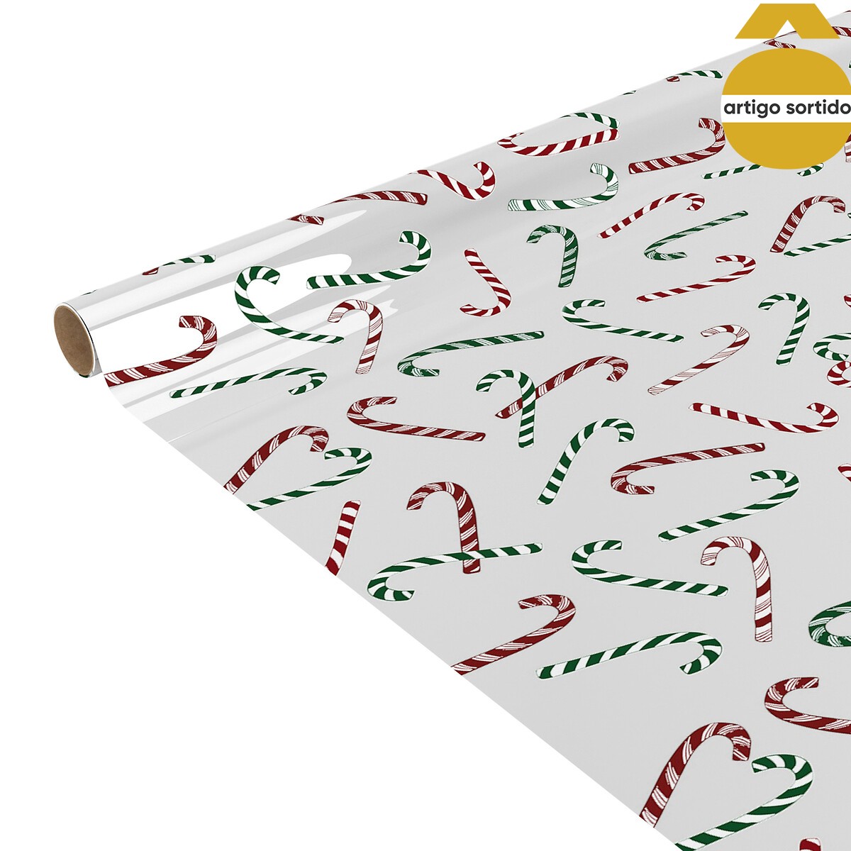 Rolo de papel de embrulho efeito metalizado 200cm