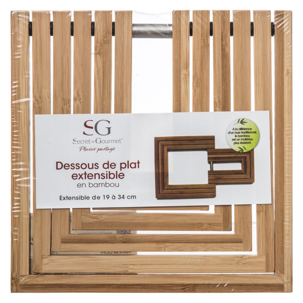 Base para quentes extensível em bambu