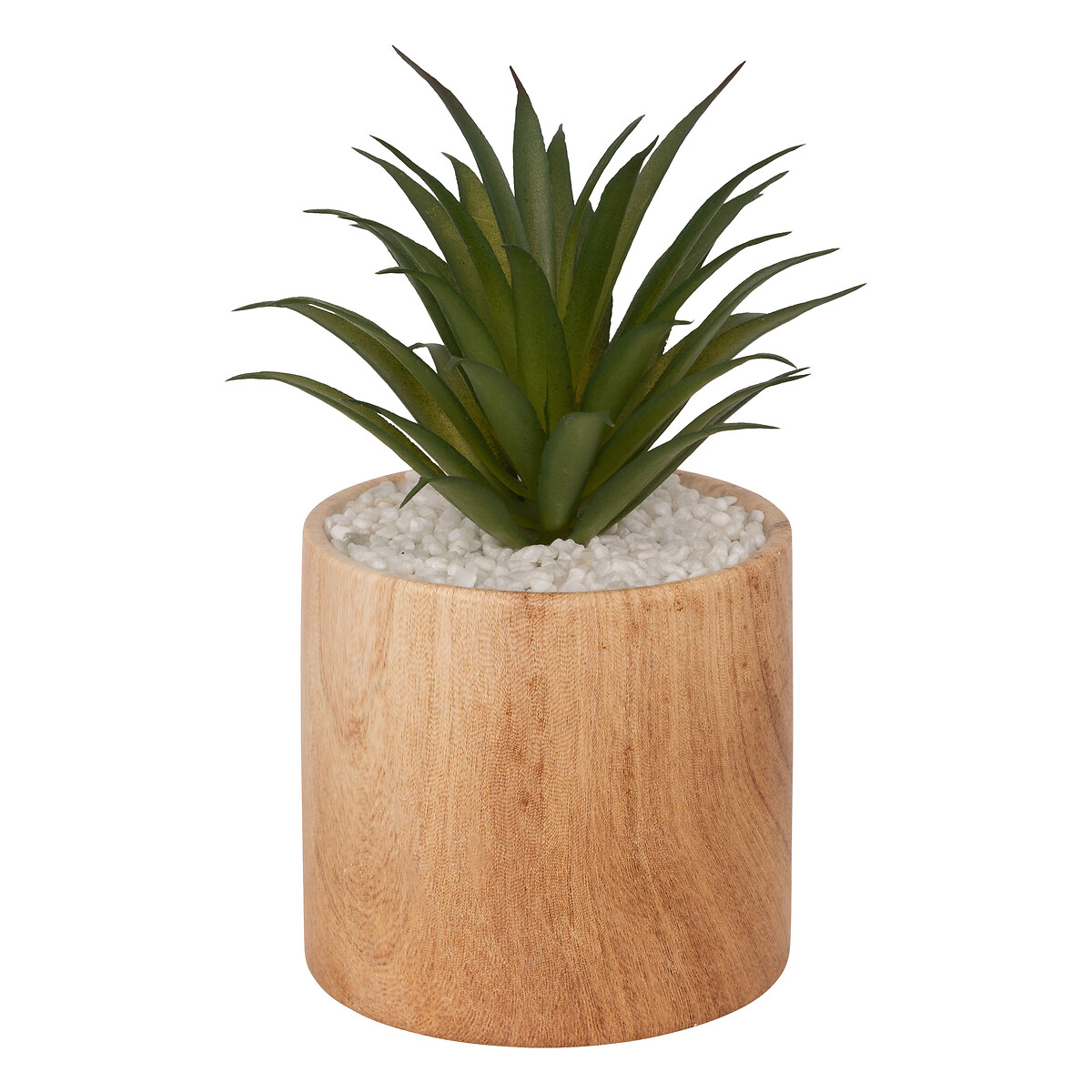 Vaso com planta artificial SOA em cer&acirc;mica efeito madeira 17,5cm