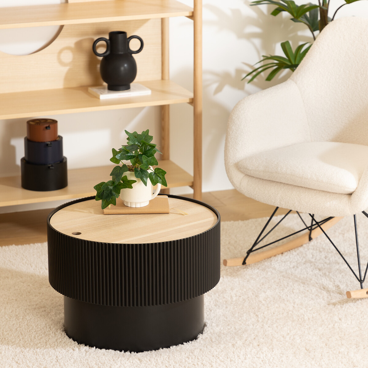 Mesa de centro ENOLA preta 38x55cm