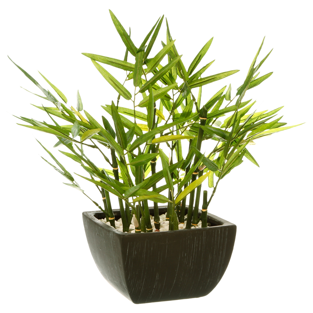 Vaso com planta de bambu artifical
