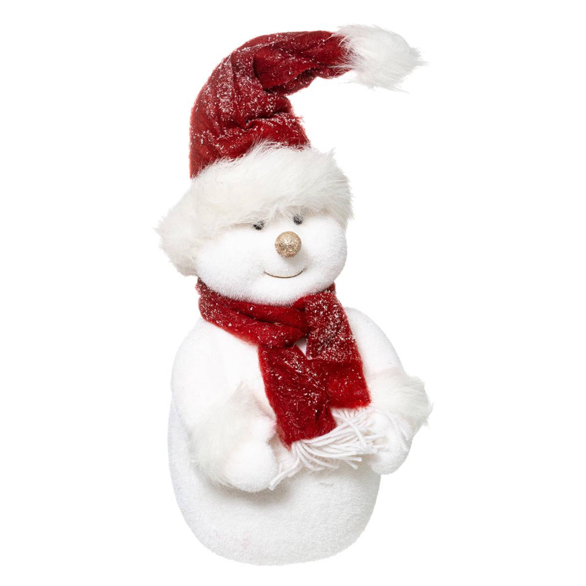 Boneco de neve com gorro e cachecol 40cm