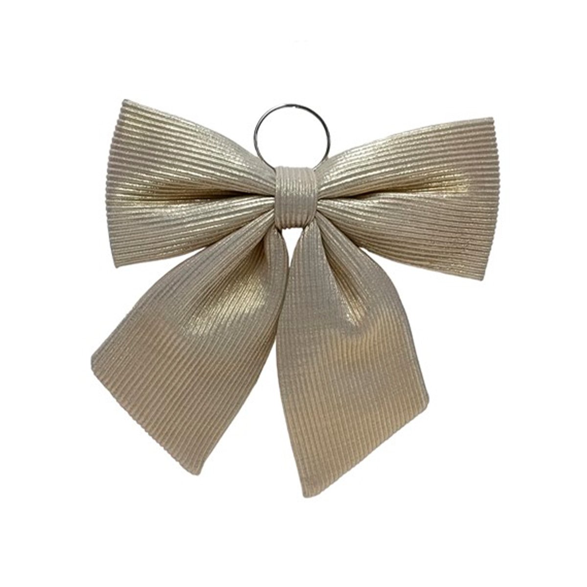 Laço Com Riscas Bege E Dourado 44cm