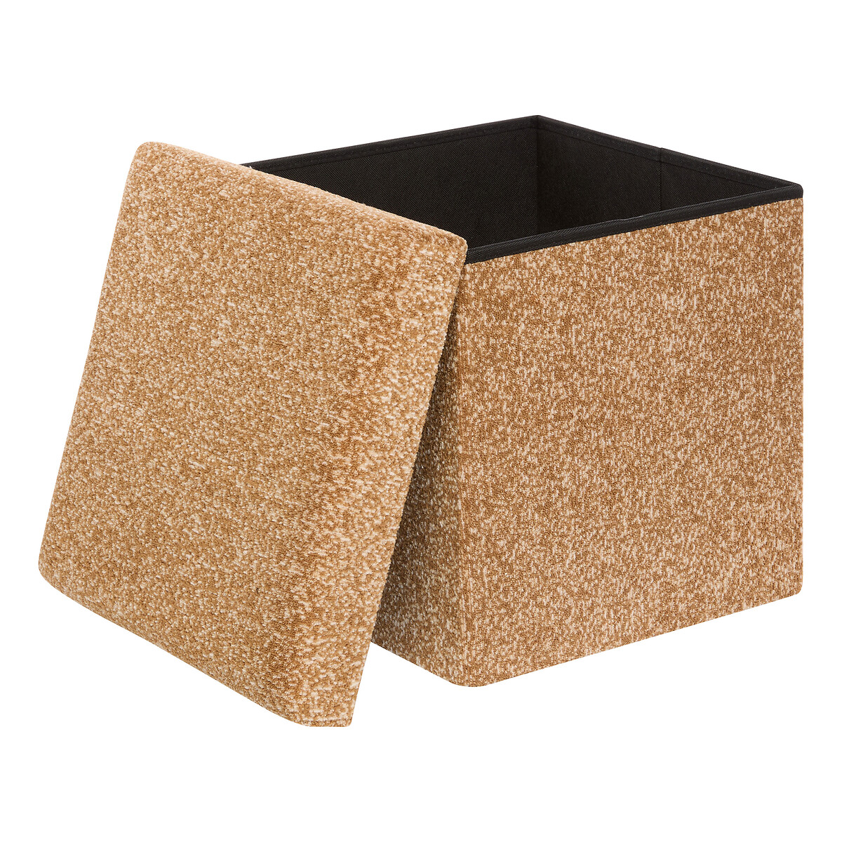 Pufe com arruma&ccedil;&atilde;o OXIA ocre 38x38cm