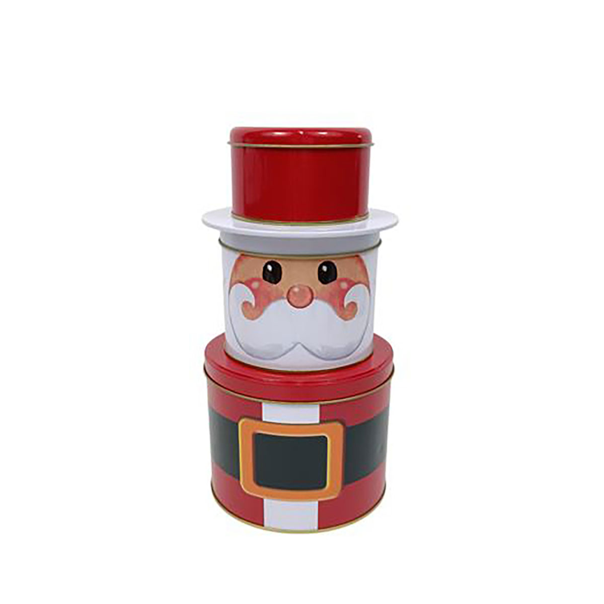 Lata pai natal vermelho em metal 22cm