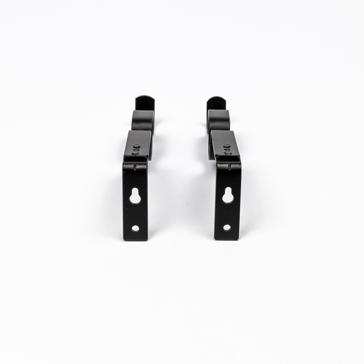 Conjunto 2 suportes preto mate para calha extens&iacute;vel