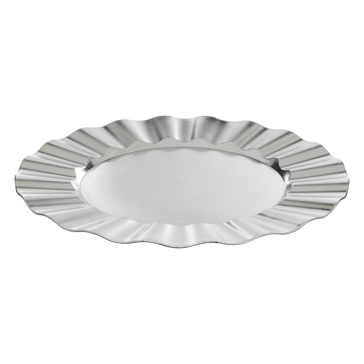Prato marcador ondulado prateado 33cm