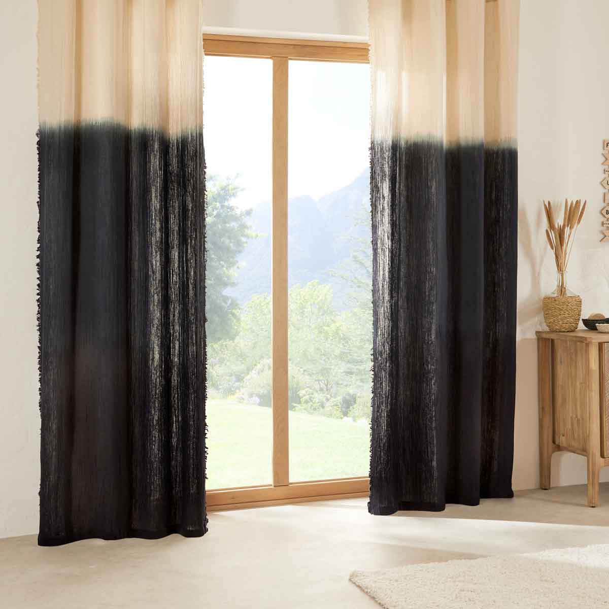 Cortina tie dye com franjas 140x260cm,  Cortina tie dye com franjas 140x260cm