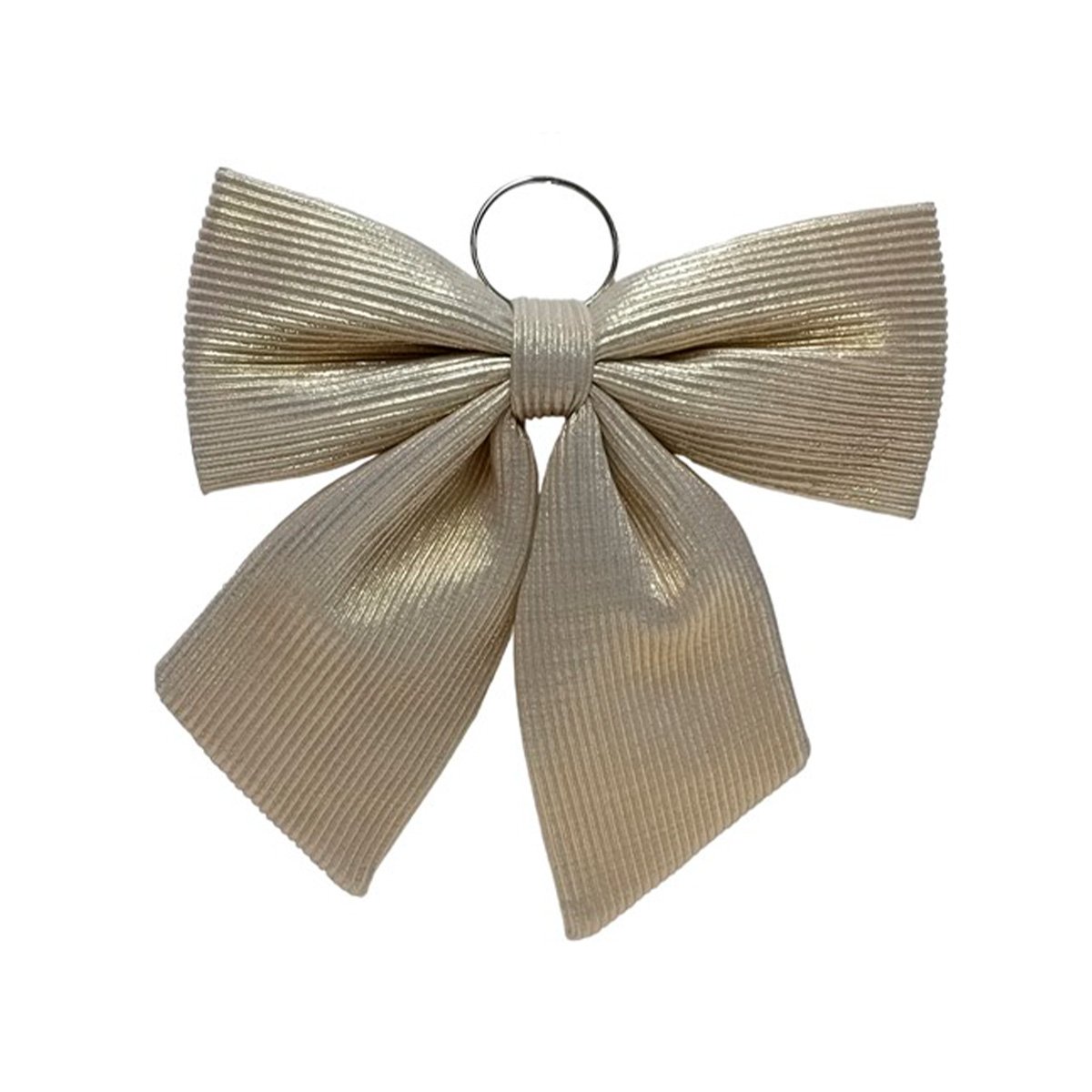 La&ccedil;o Com Riscas Bege E Dourado 70cm