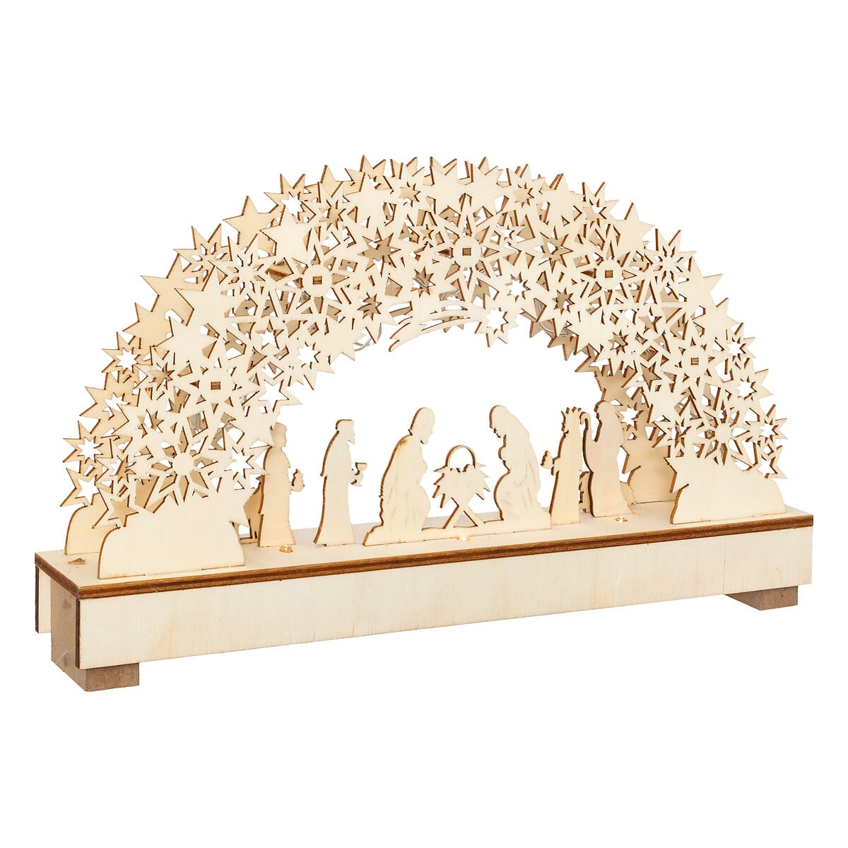 Cena de natal pres&eacute;pio iluminado em mdf