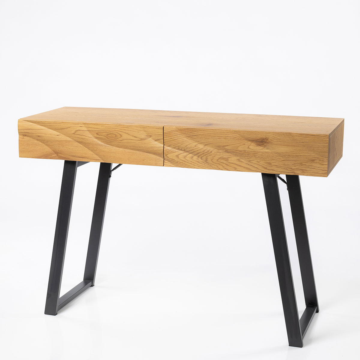 Consola OREBRO bege em mdf com pernas pretas,  Consola OREBRO bege em mdf com pernas pretas