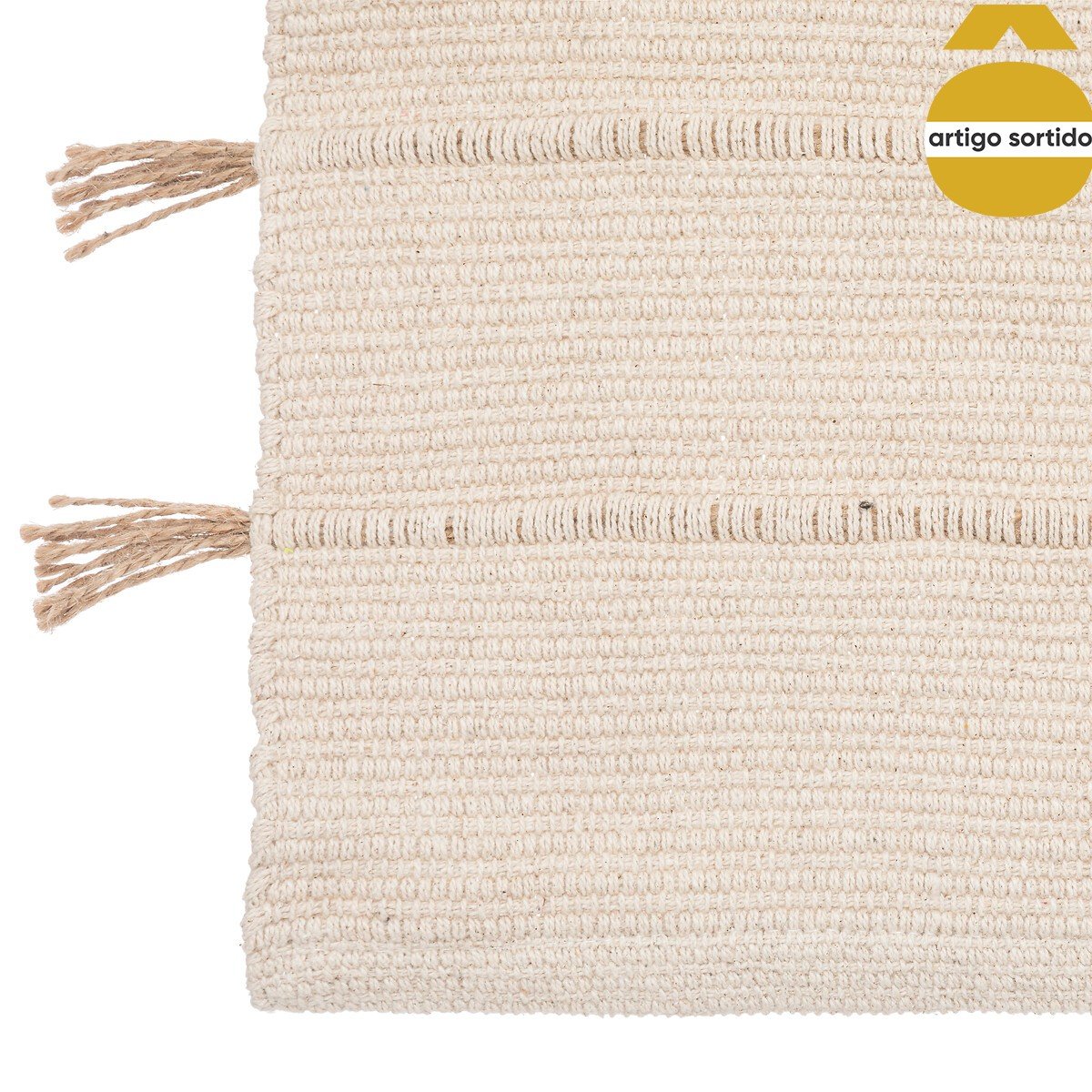 Tapete multicolor em algodão e juta 60x90cm