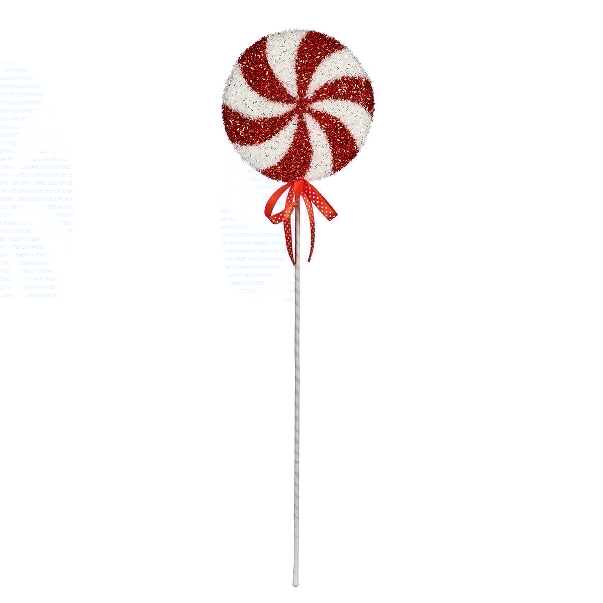 Haste doce de natal espiral vermelho e branco 70cm,  Haste doce de natal espiral vermelho e branco 70cm
