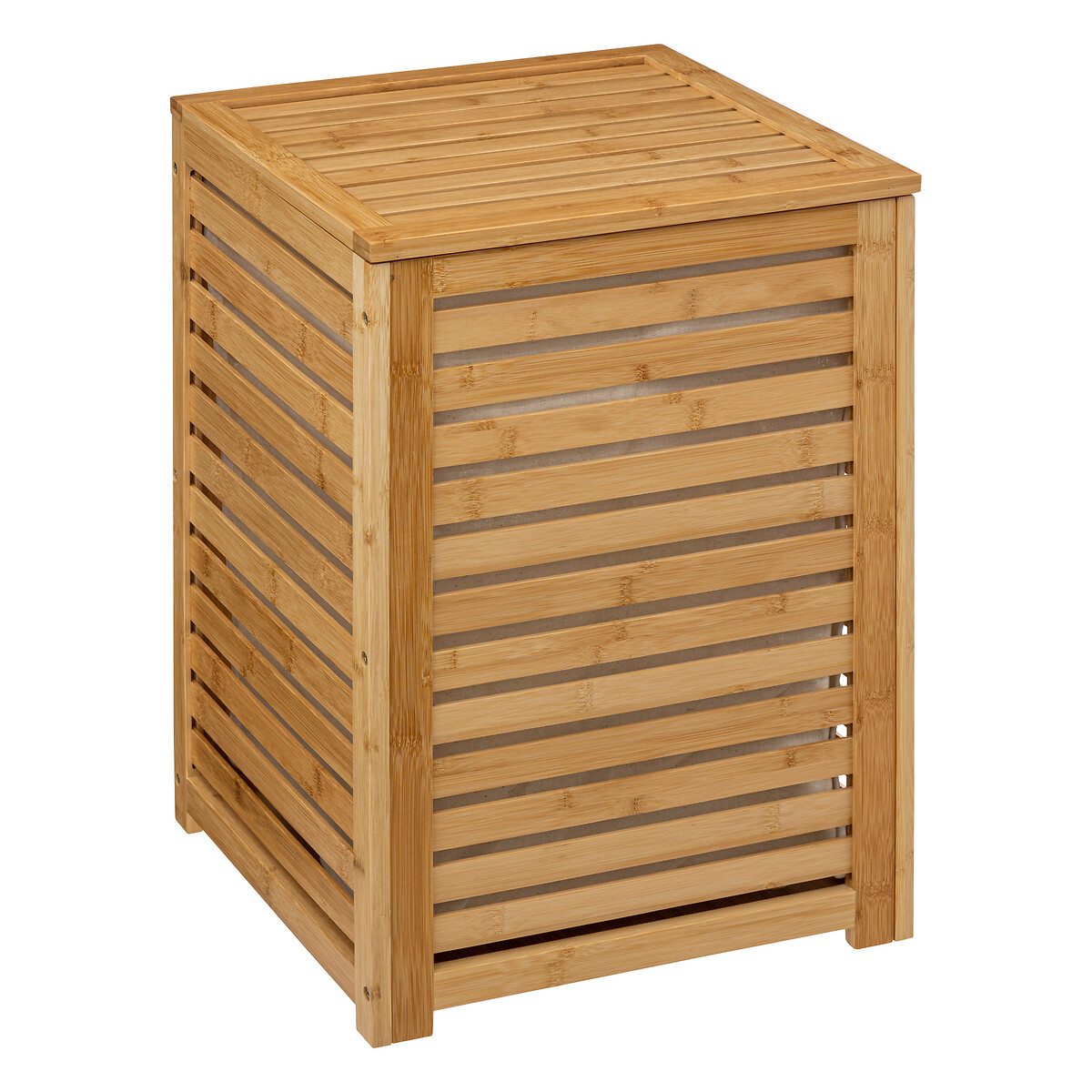 Cesto wc bambu forrado com tecido,  Cesto wc bambu forrado com tecido