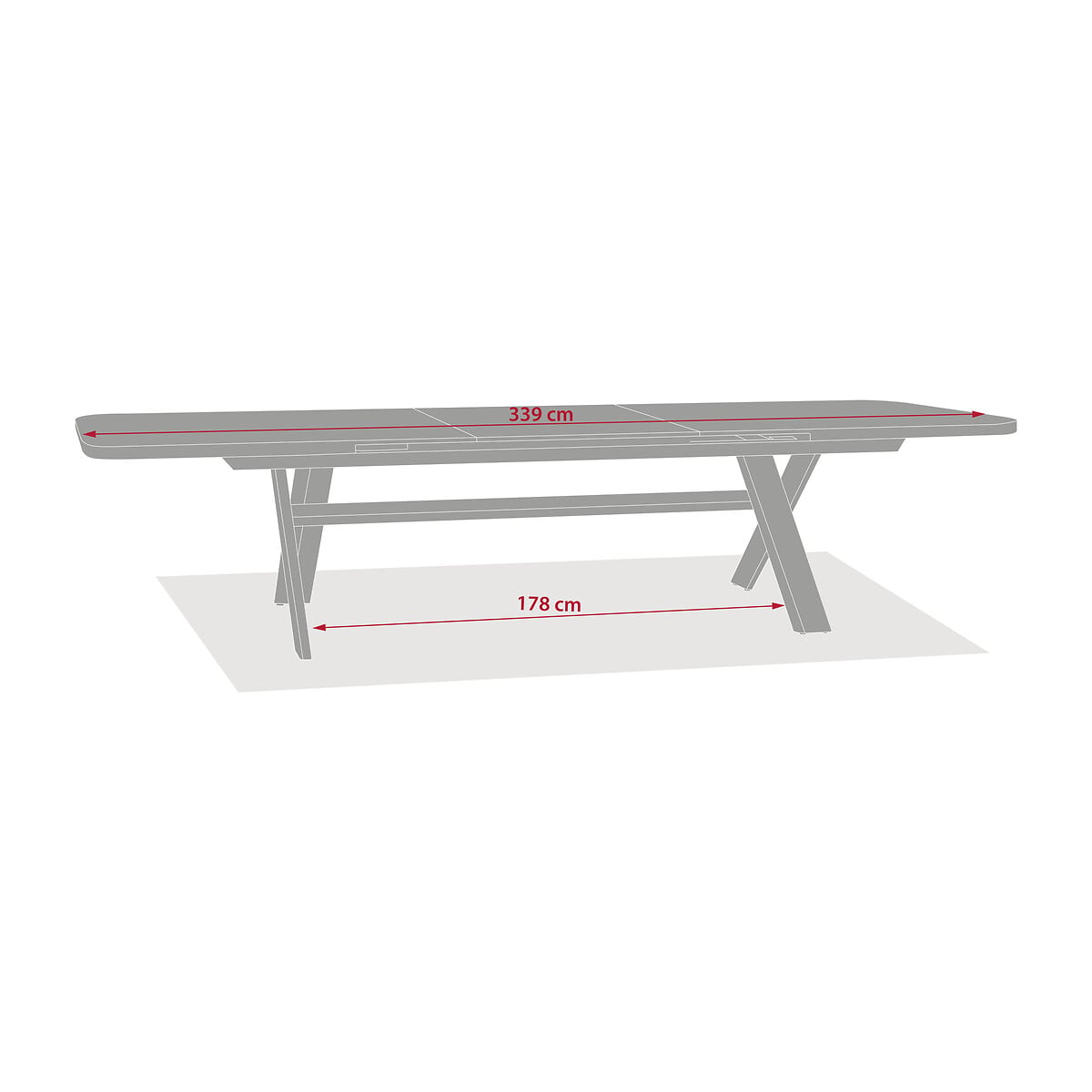 Mesa com extens&atilde;o autom&aacute;tica VOLUPTY 12 Lugares