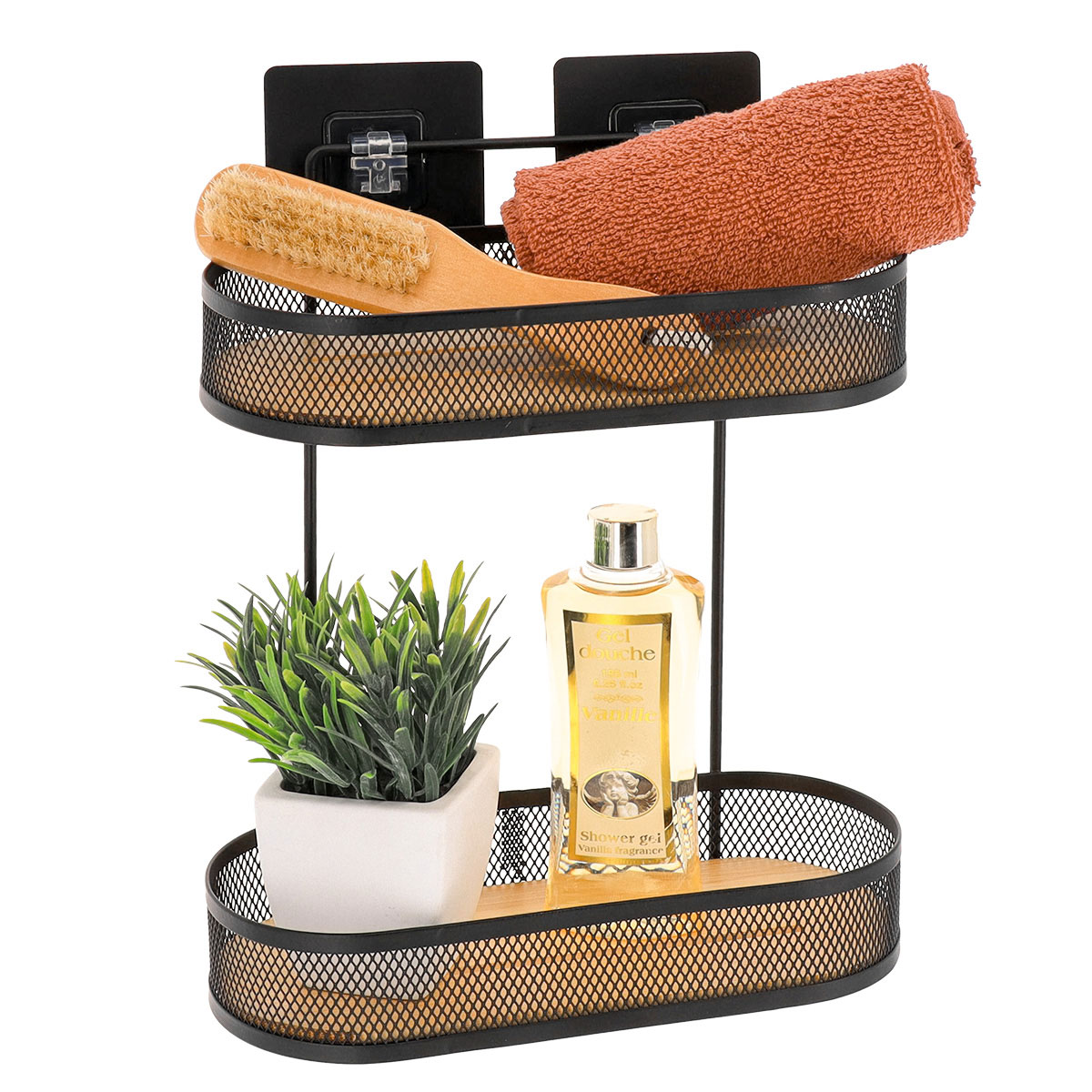 Suporte wc oval preto 11,5x25x34,5cm