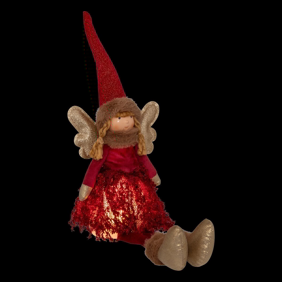 Figura de fada fifi com gorro sentada 55cm