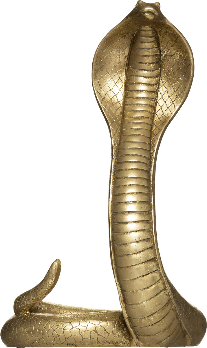 Serpente decorativa em poliresina dourada