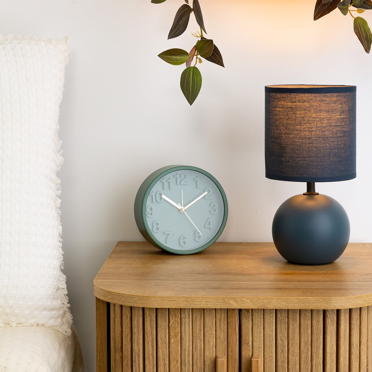 Candeeiro de mesa TIMEO com bola azul em cer&acirc;mica