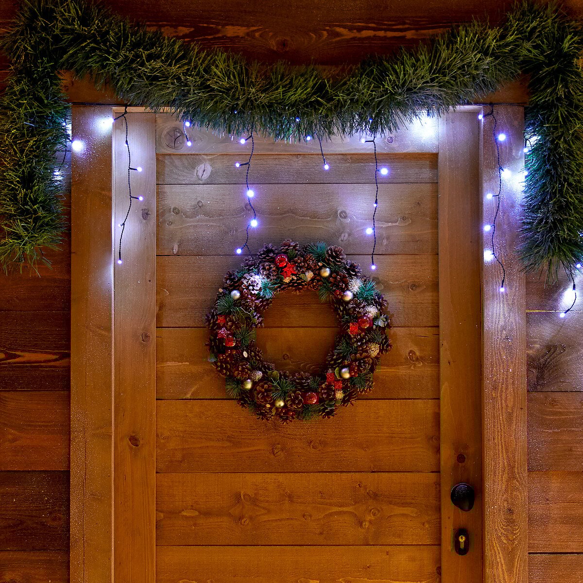 Cortina luminosa de natal branco frio 180 leds