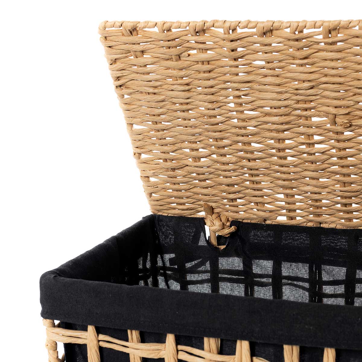 Cesto de roupa wc preto e bege 56cm