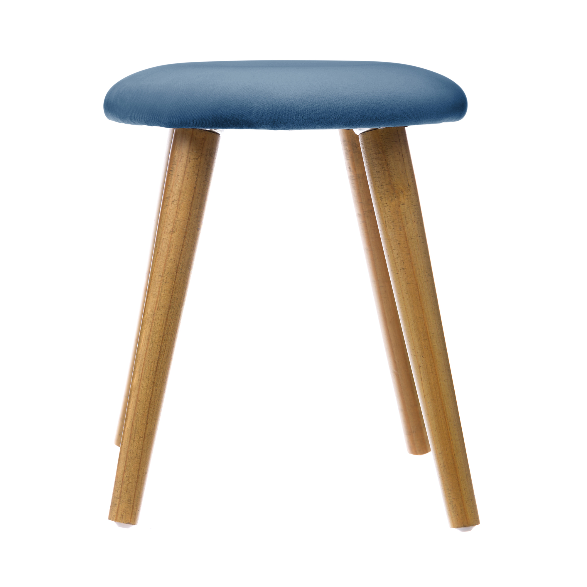 Tamborete De Veludo Azul Jude 