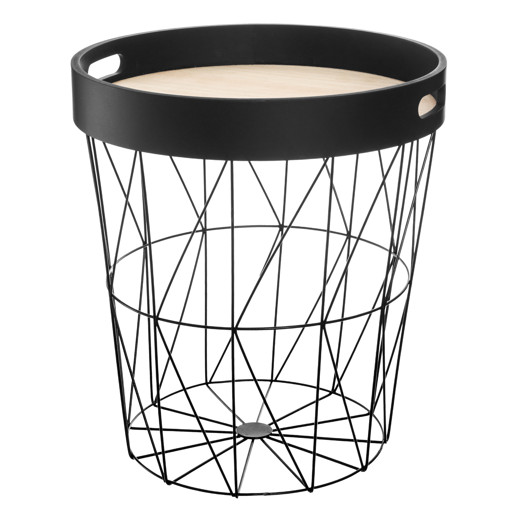 Mesa De Apoio Preta Em Metal Kumi