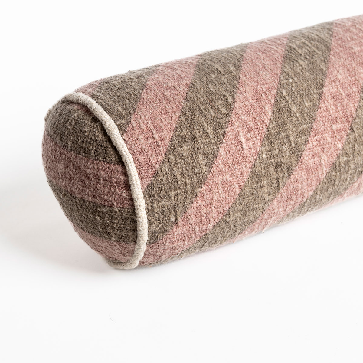 Almofada STRIPES rosa e castanho 15x50cm