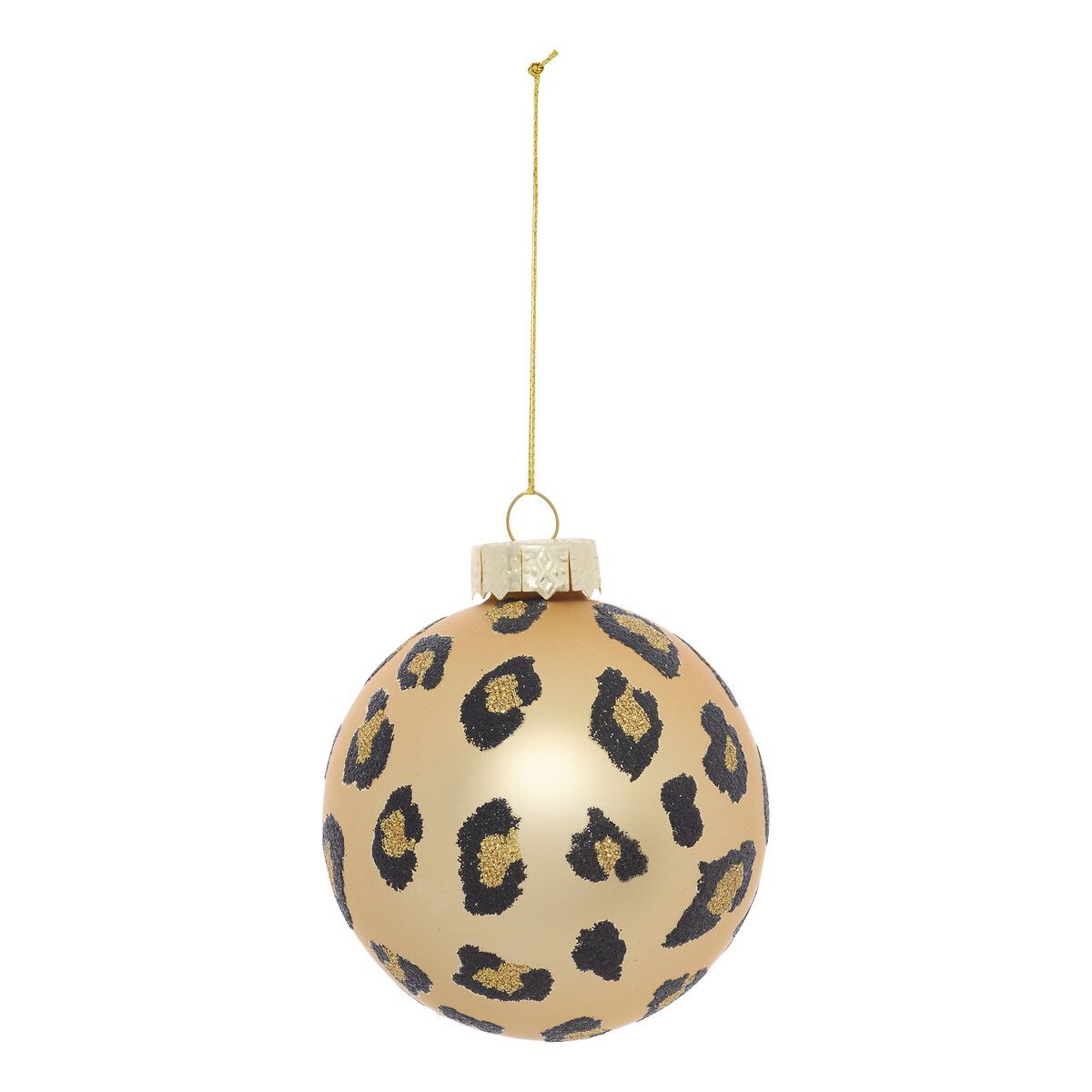 Bola de natal print leo dourado 8cm
