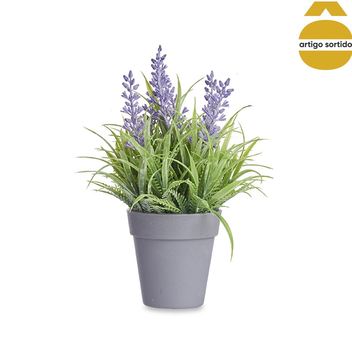 Vaso com lavanda artificial 21cm