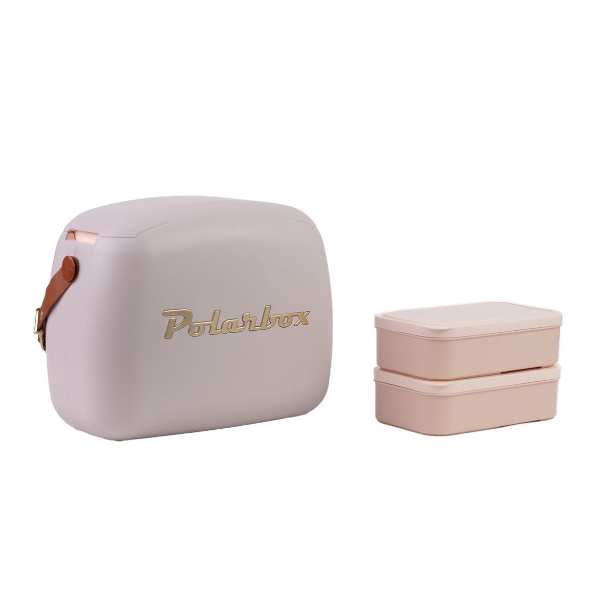 Mala t&eacute;rmica Polarbox rosa claro 6l com 2 caixas