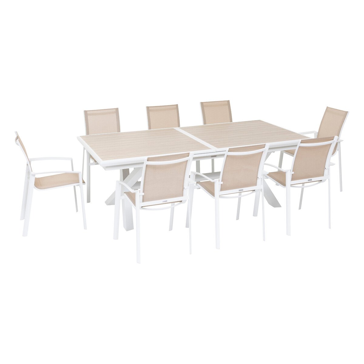 Mesa extens&iacute;vel AXIOME linho e branco 220-279cm