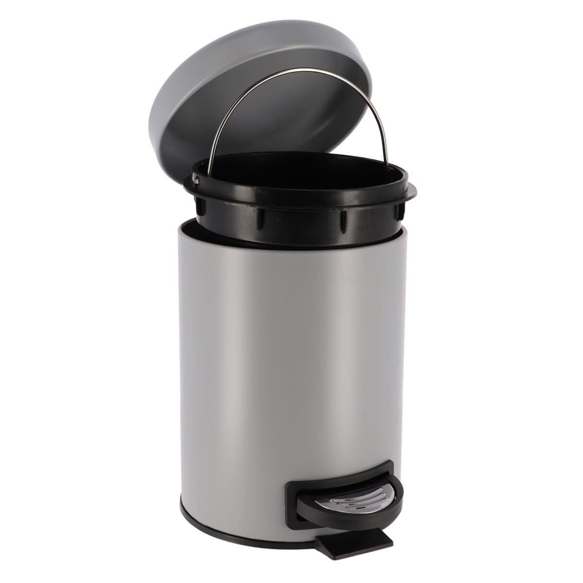 Balde wc cinza mate soft close em metal 3l