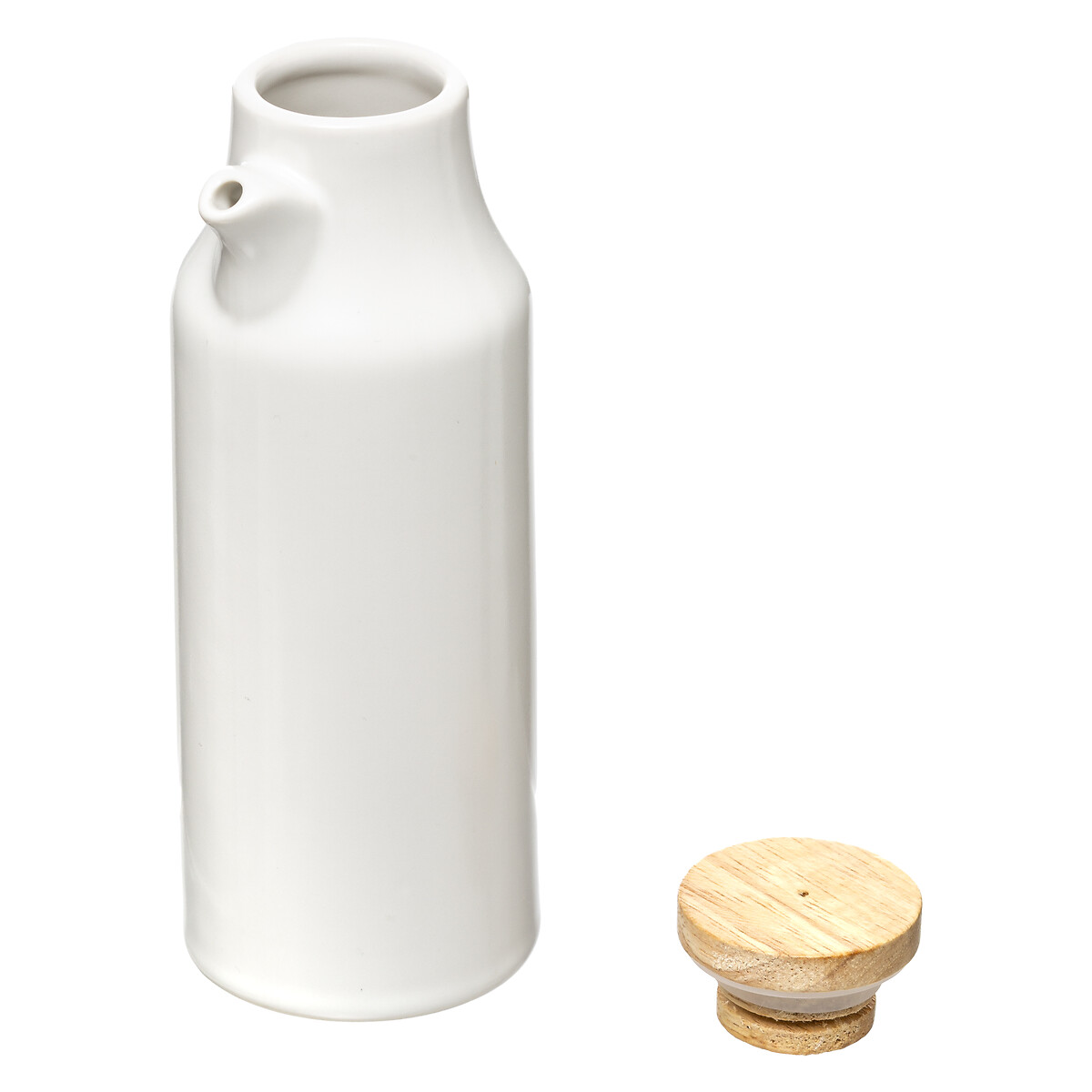 Galheteiro em cerâmica com tampa bambu