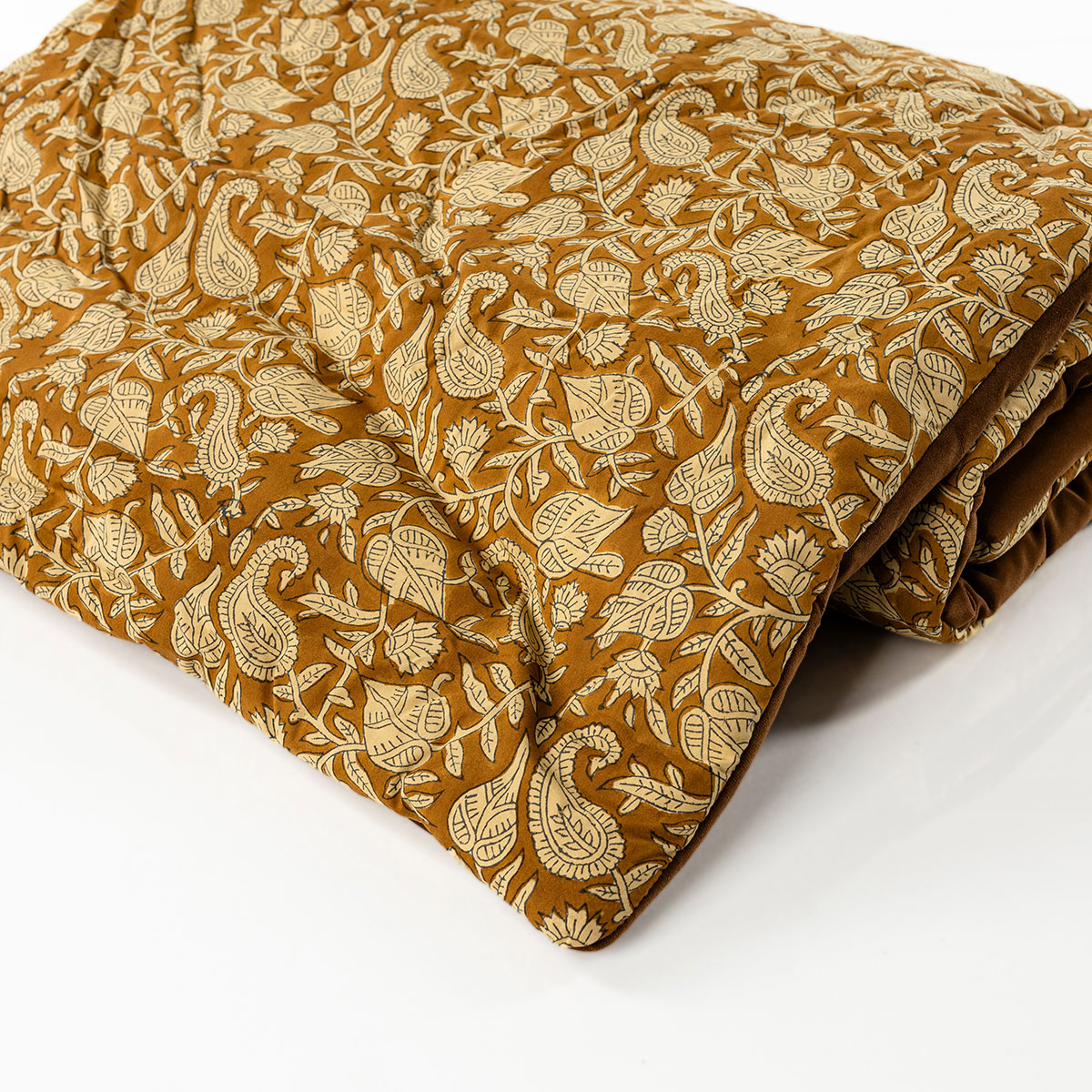 Edred&atilde;o fundo de cama AUTOMNE floral bege 65x180cm
