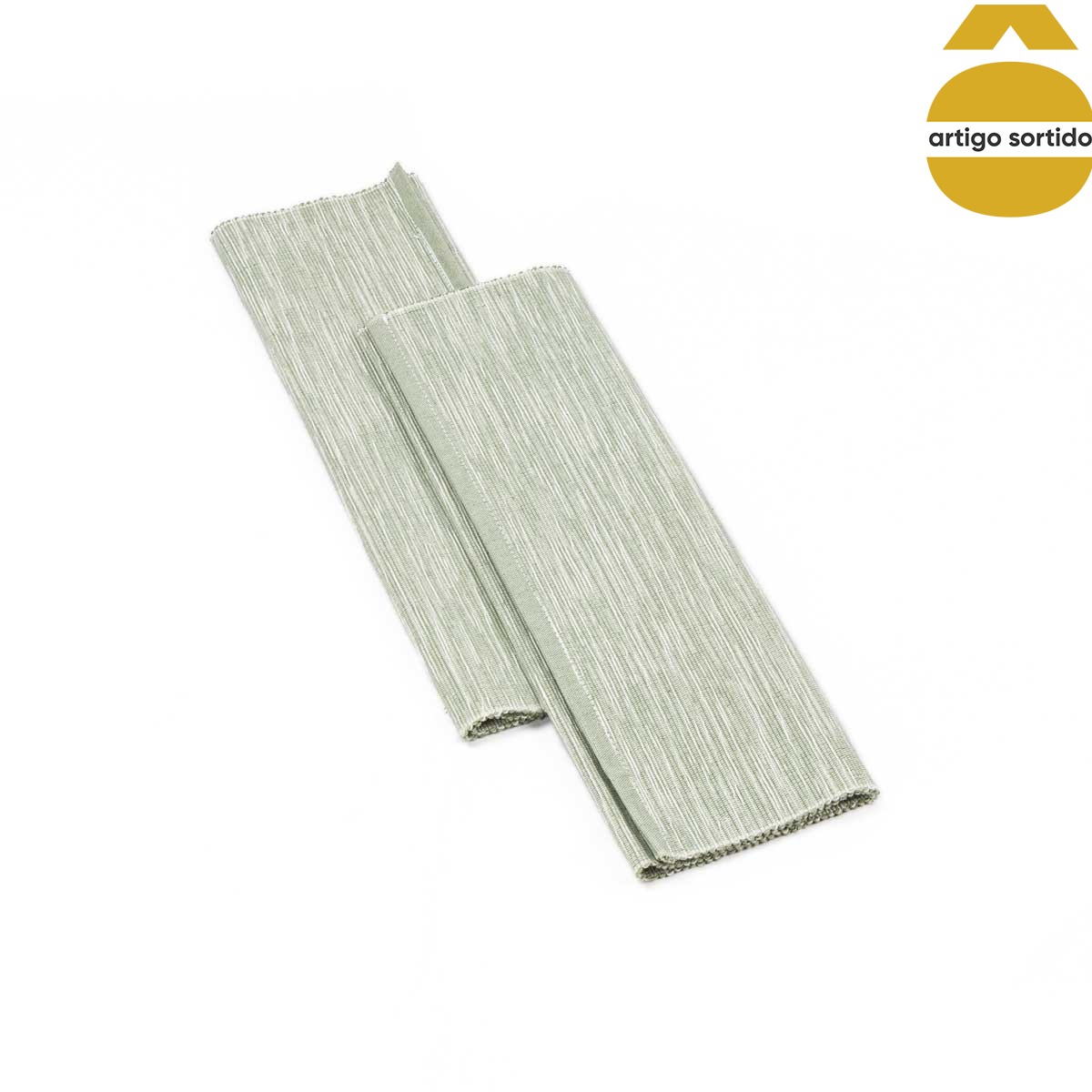 Conjunto de 2 individuais de mesa CARAVANE verde em algod&atilde;o