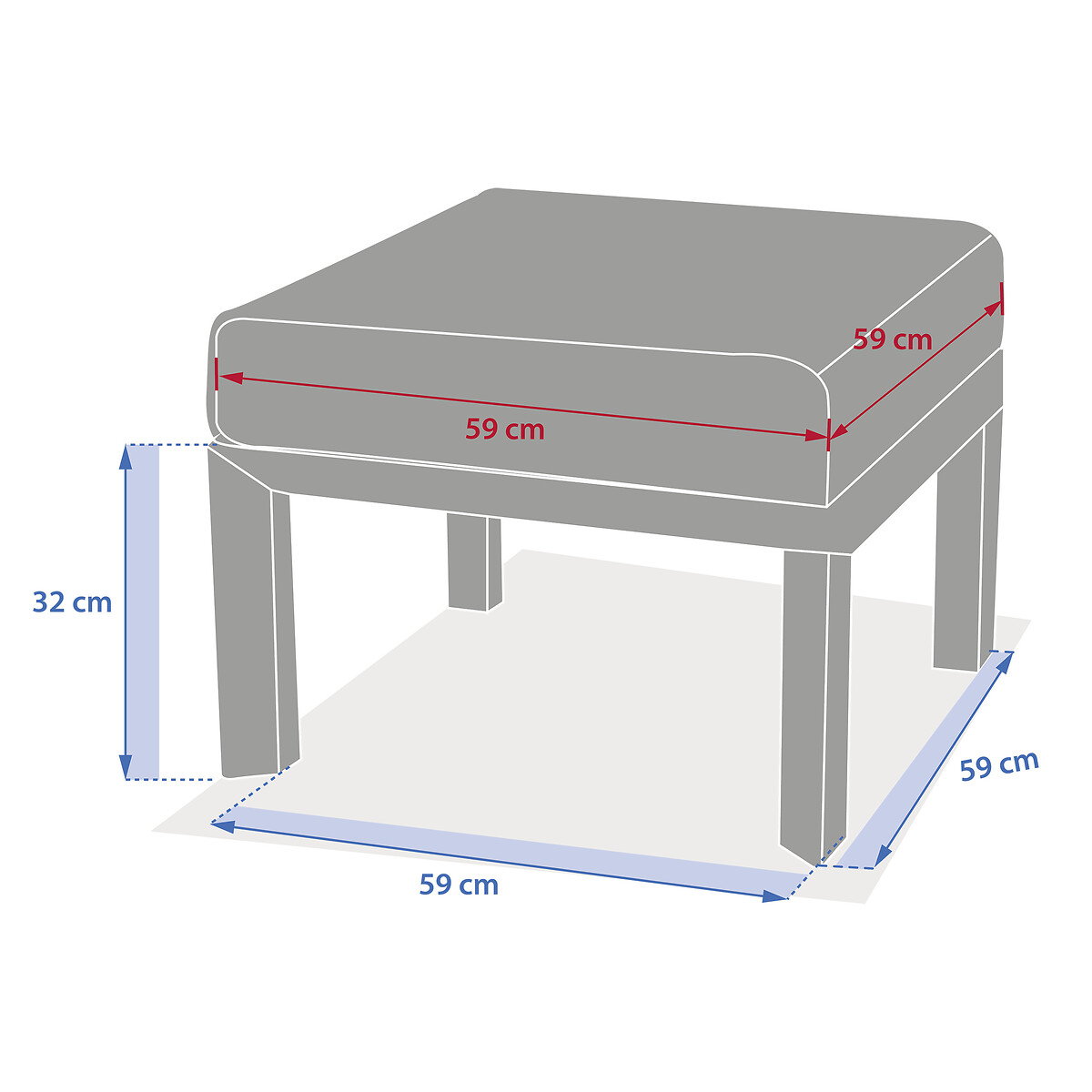 Pufe EVASION bege em alumínio