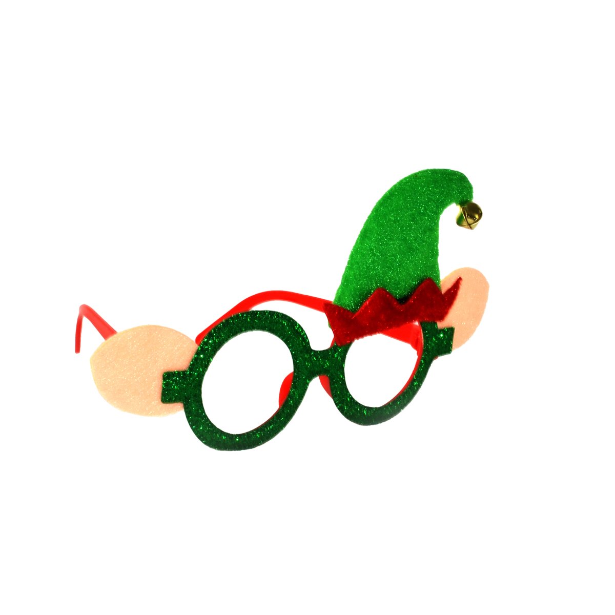 Óculos decorativos com orelhas e gorro de duende